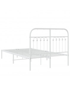 Giroletto con Testiera in Metallo Bianco 120x200 cm