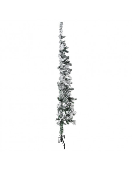 Albero Natale Artificiale Sottile a Metà Neve Fioccata 150 cm