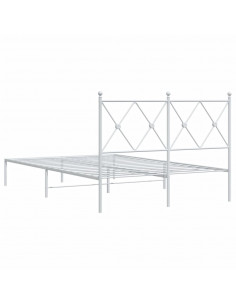 Giroletto con Testiera in Metallo Bianco 120x200 cm