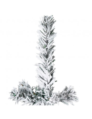 Albero Natale Artificiale Sottile a Metà Neve Fioccata 150 cm