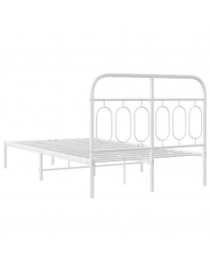 Giroletto con Testiera in Metallo Bianco 120x200 cm