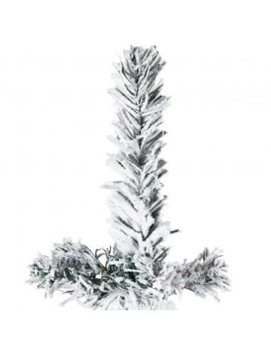 Albero Natale Artificiale Sottile a Metà Neve Fioccata 210 cm