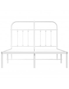 Giroletto con Testiera in Metallo Bianco 120x200 cm