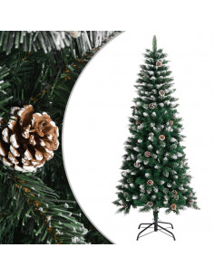 Albero di Natale Artificiale con Base Verde 150 cm PVC 2