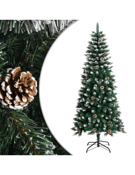 Albero di Natale Artificiale con Base Verde 150 cm PVC