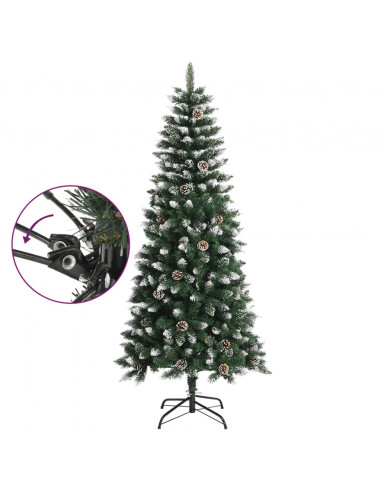 Albero di Natale Artificiale con Base Verde 150 cm PVC