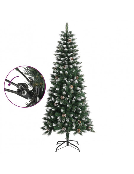 Albero di Natale Artificiale con Base Verde 150 cm PVC