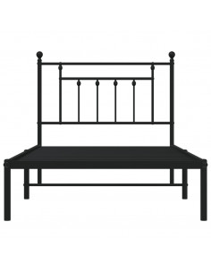 Giroletto con Testiera in Metallo Nero 100x190 cm