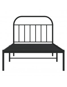 Giroletto con Testiera in Metallo Nero 100x190 cm