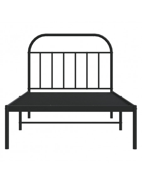 Giroletto con Testiera in Metallo Nero 100x190 cm