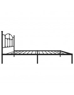 Giroletto con Testiera in Metallo Nero 100x190 cm