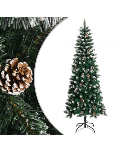 Albero di Natale Artificiale con Base Verde 210 cm PVC