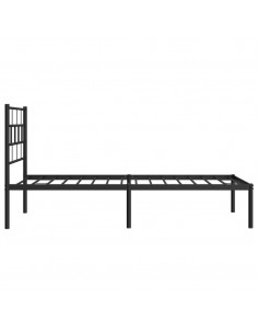 Giroletto con Testiera in Metallo Nero 100x190 cm