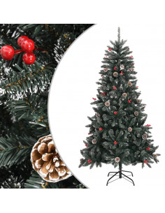 Albero di Natale Artificiale con Base Verde 180 cm PVC 2