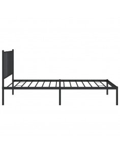 Giroletto con Testiera in Metallo Nero 100x190 cm