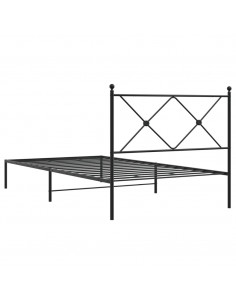 Giroletto con Testiera in Metallo Nero 100x190 cm