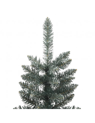 Albero di Natale Artificiale Sottile con Base Verde 240 cm PVC