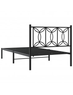 Giroletto con Testiera in Metallo Nero 100x190 cm