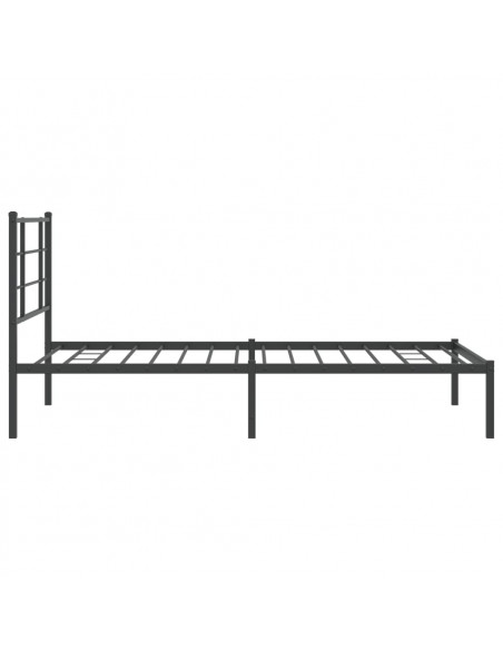 Giroletto con Testiera in Metallo Nero 100x190 cm