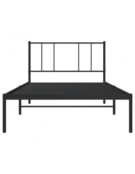 Giroletto con Testiera in Metallo Nero 100x190 cm