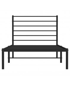 Giroletto con Testiera in Metallo Nero 107x203 cm