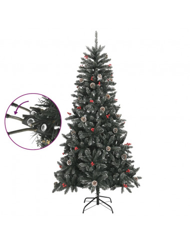 Albero di Natale Artificiale con Base Verde 210 cm PVC