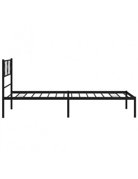 Giroletto con Testiera in Metallo Nero 107x203 cm