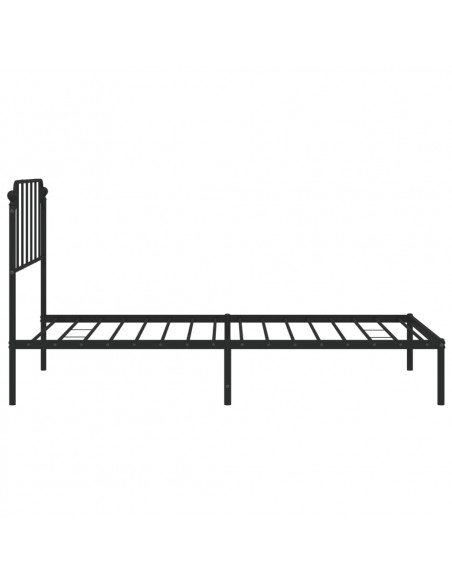 Giroletto con Testiera in Metallo Nero 107x203 cm