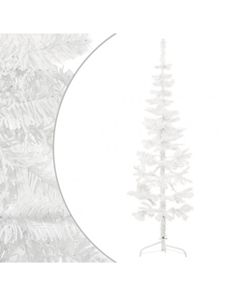 Albero Natale Artificiale Sottile a Metà Supporto Bianco 120 cm