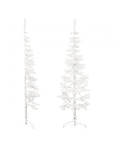 Albero Natale Artificiale Sottile a Metà Supporto Bianco 120 cm