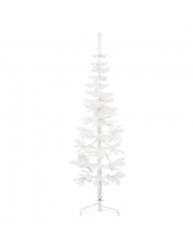 Albero Natale Artificiale Sottile a Metà Supporto Bianco 120 cm