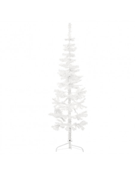 Albero Natale Artificiale Sottile a Metà Supporto Bianco 120 cm