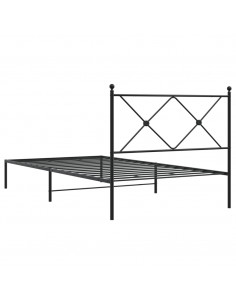 Giroletto con Testiera in Metallo Nero 107x203 cm