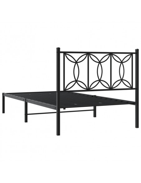 Giroletto con Testiera in Metallo Nero 107x203 cm