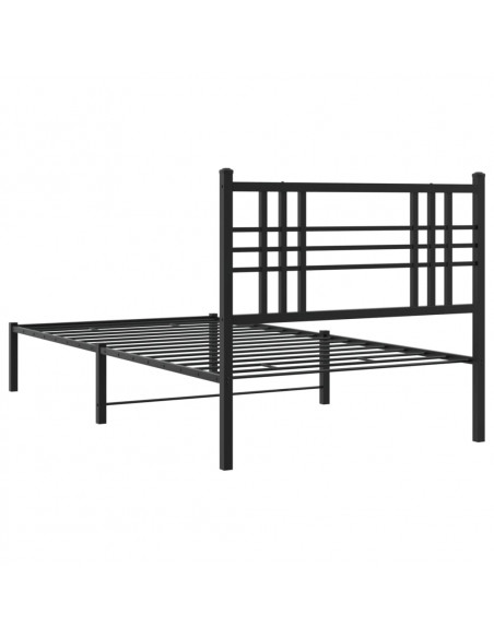 Giroletto con Testiera in Metallo Nero 107x203 cm