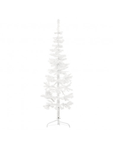 Albero Natale Artificiale Sottile a Metà Supporto Bianco 180 cm