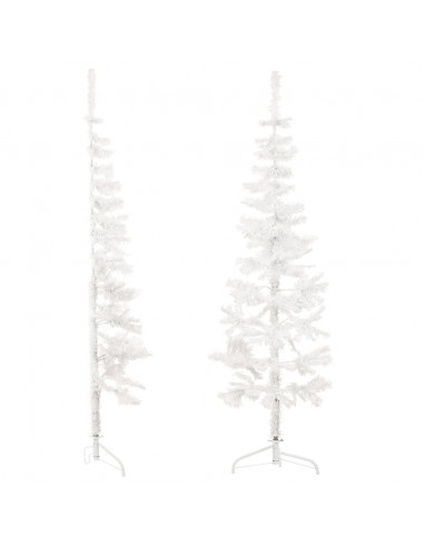 Albero Natale Artificiale Sottile a Metà Supporto Bianco 180 cm