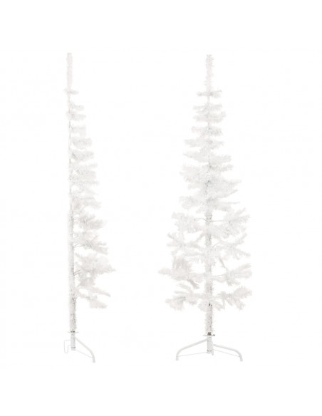 Albero Natale Artificiale Sottile a Metà Supporto Bianco 180 cm