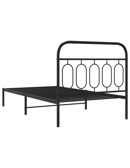 Giroletto con Testiera in Metallo Nero 107x203 cm