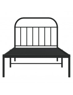 Giroletto con Testiera in Metallo Nero 107x203 cm