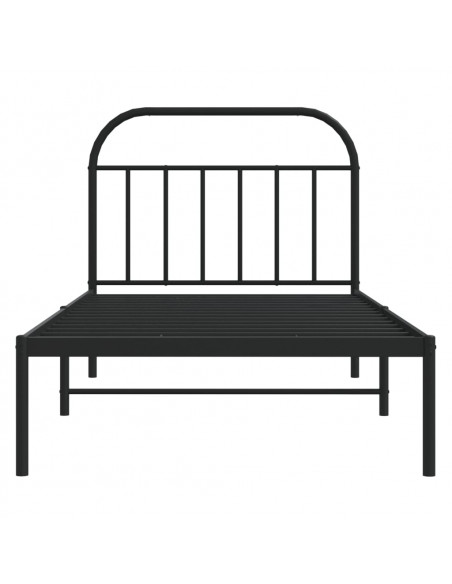 Giroletto con Testiera in Metallo Nero 107x203 cm