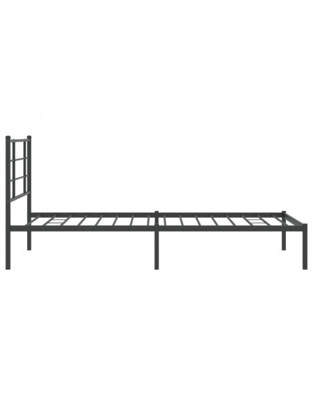 Giroletto con Testiera in Metallo Nero 107x203 cm