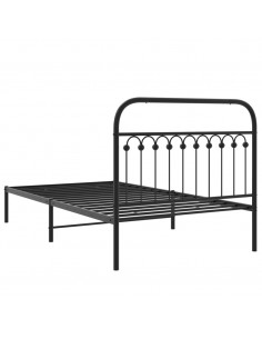 Giroletto con Testiera in Metallo Nero 107x203 cm