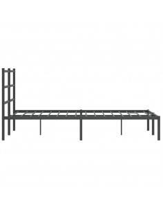 Giroletto con Testiera in Metallo Nero 120x190 cm