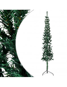 Albero Natale Artificiale Sottile a Metà Supporto Verde 120 cm 2