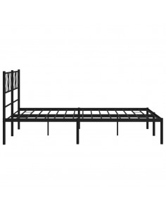 Giroletto con Testiera in Metallo Nero 120x190 cm