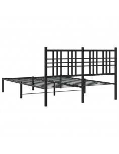 Giroletto con Testiera in Metallo Nero 120x190 cm