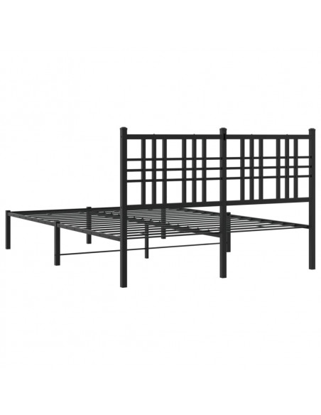 Giroletto con Testiera in Metallo Nero 120x190 cm