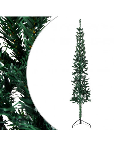 Albero Natale Artificiale Sottile a Metà Supporto Verde 150 cm