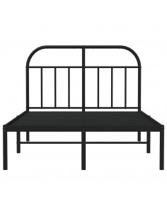 Giroletto con Testiera in Metallo Nero 120x190 cm